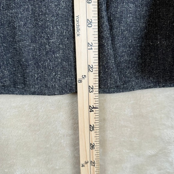 White House Black Market A Line Midi Skirt Dark Wash Wht Stitch 8 Pleated Front - Picture 6 of 6